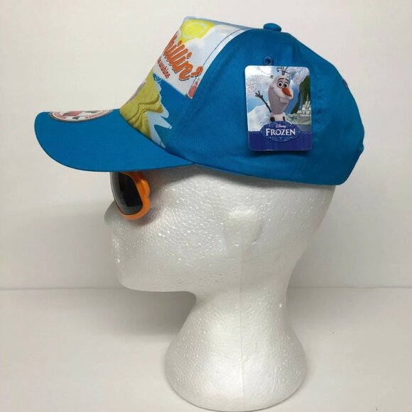 Kids Hat Frozen Olaf Chillin' in the Sunshine with Flip Down Sunglasses New - Picture 2 of 12